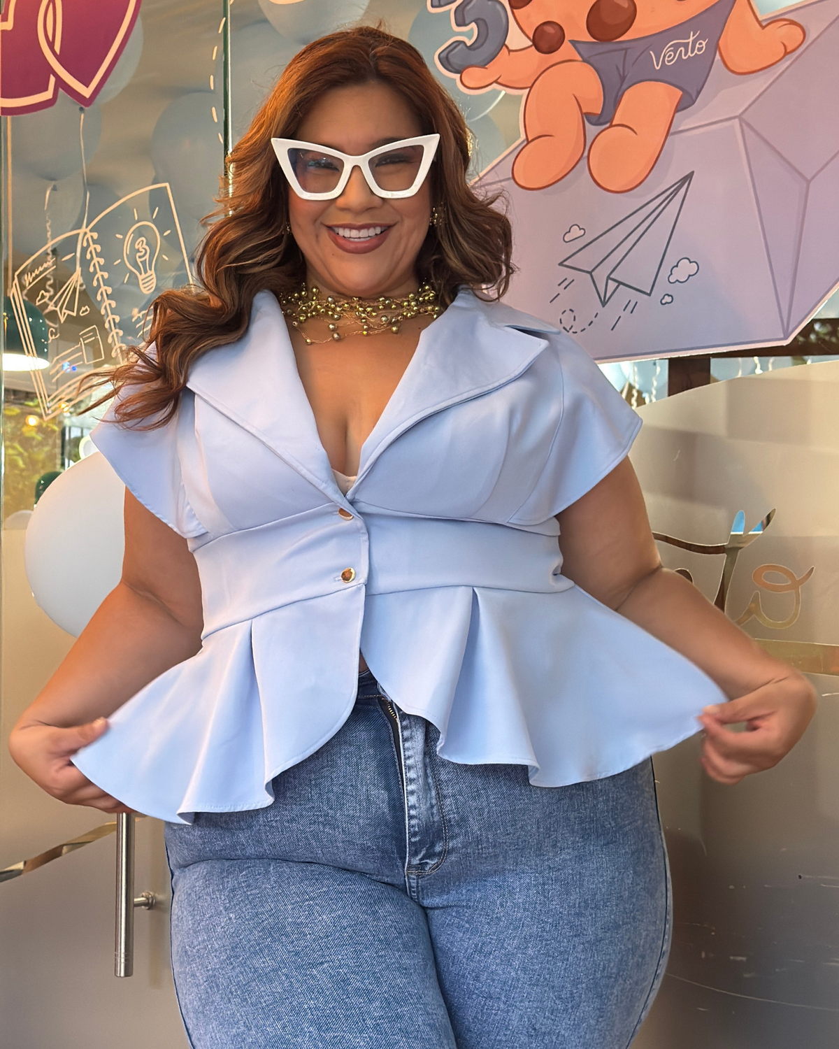 BLUSA EL CARMEN AZUL ELC1