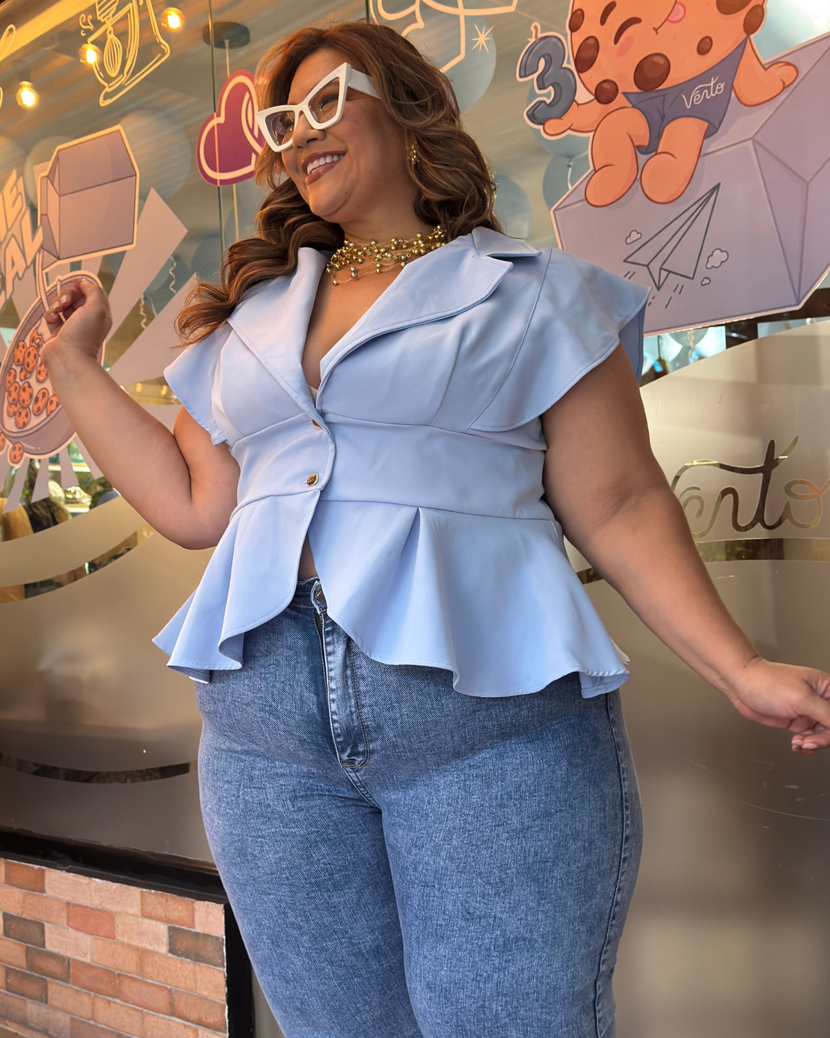 BLUSA EL CARMEN AZUL ELC1