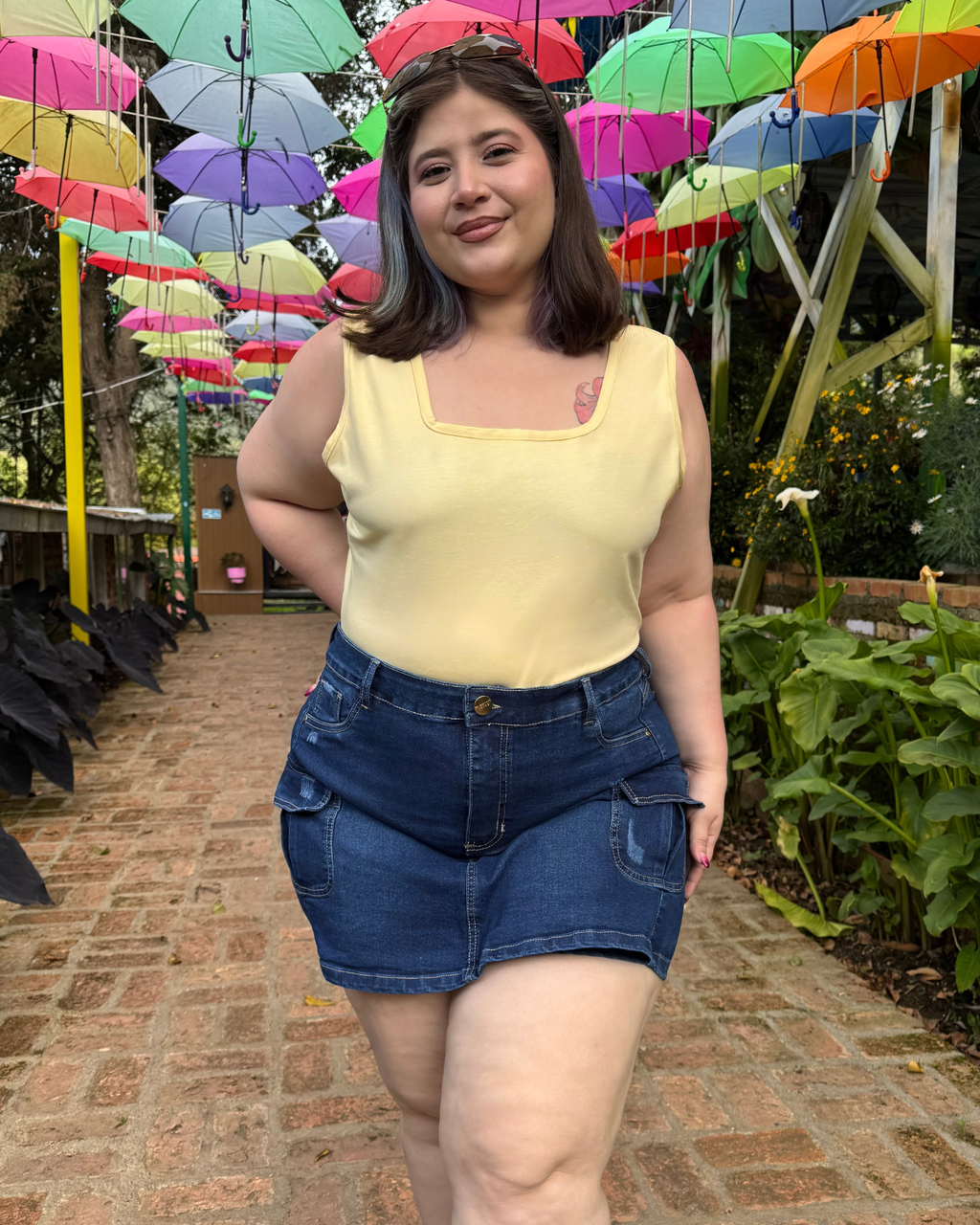 FALDA SHORT CARGO JEAN 2700