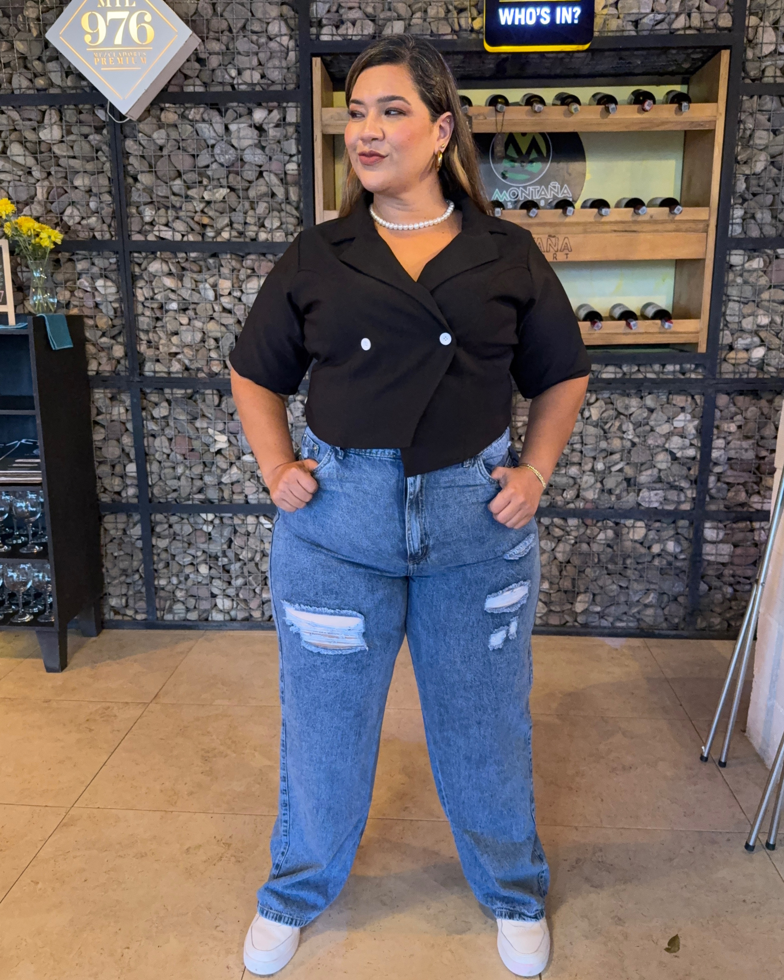 JEANS MOM FLARE  6273 PLUS