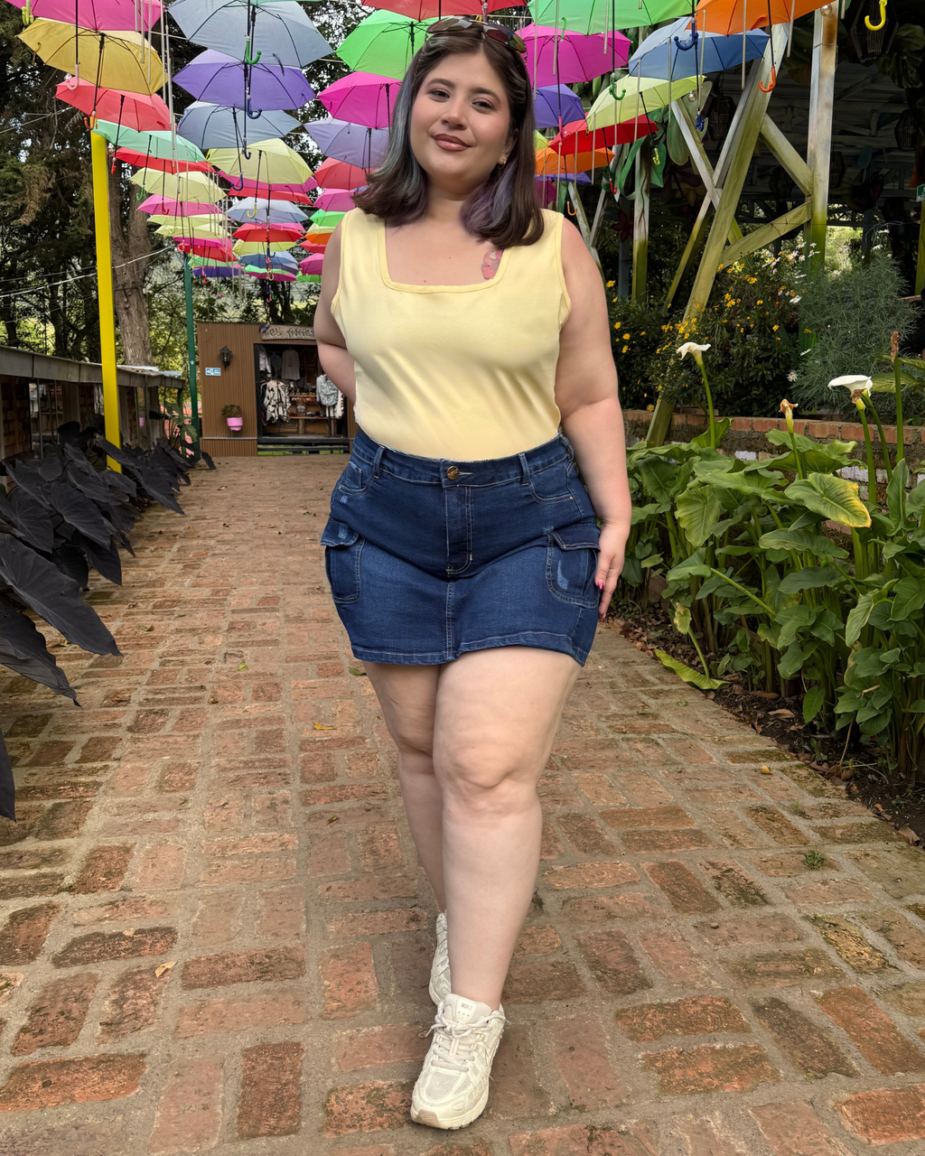 FALDA SHORT CARGO JEAN 2700