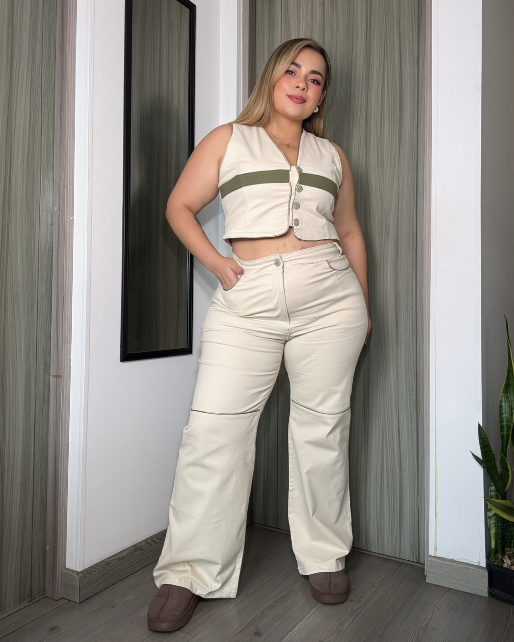 PANTALÓN DRILL BEIGE 6278