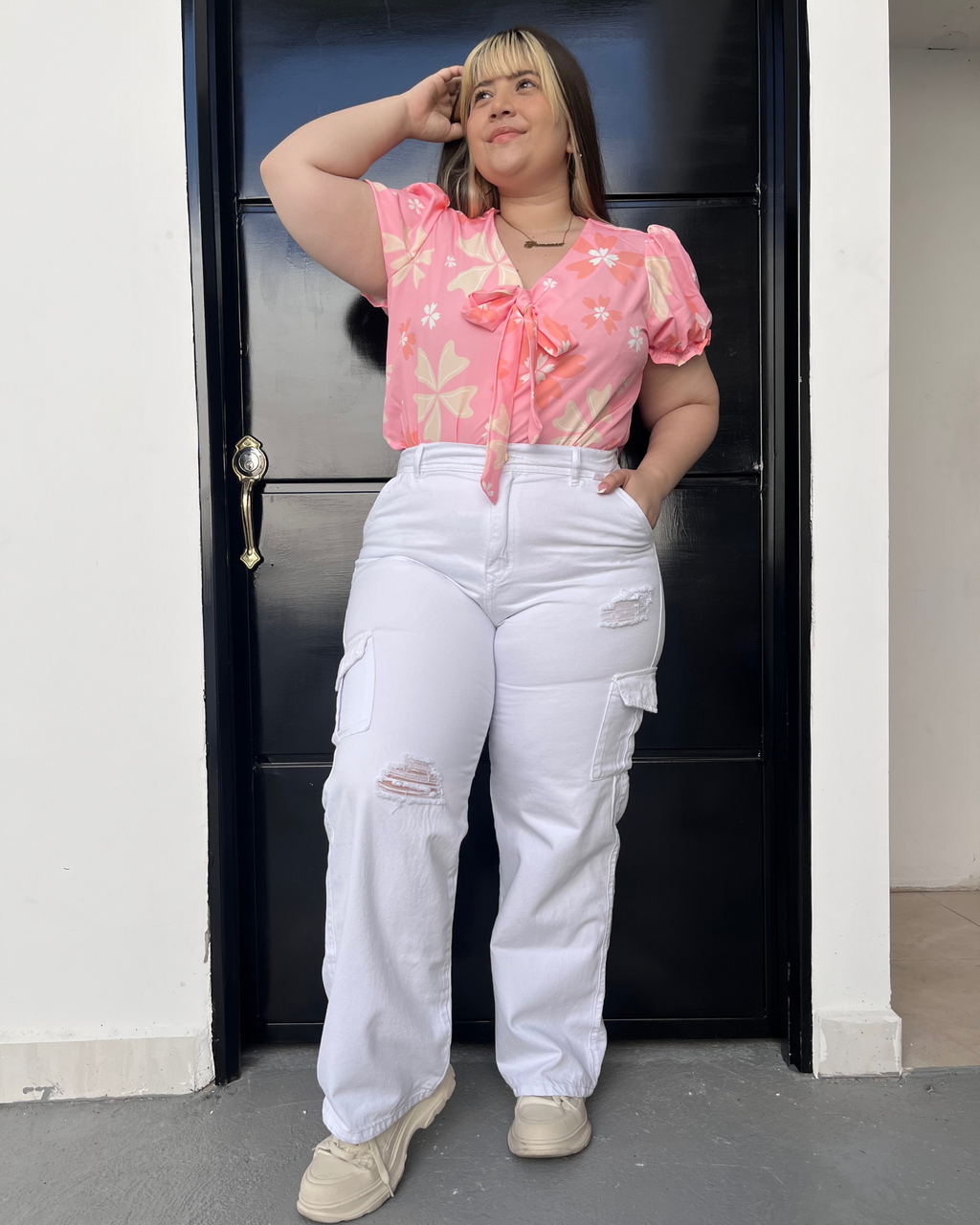 PANTALON CARGO BLANCO 8001