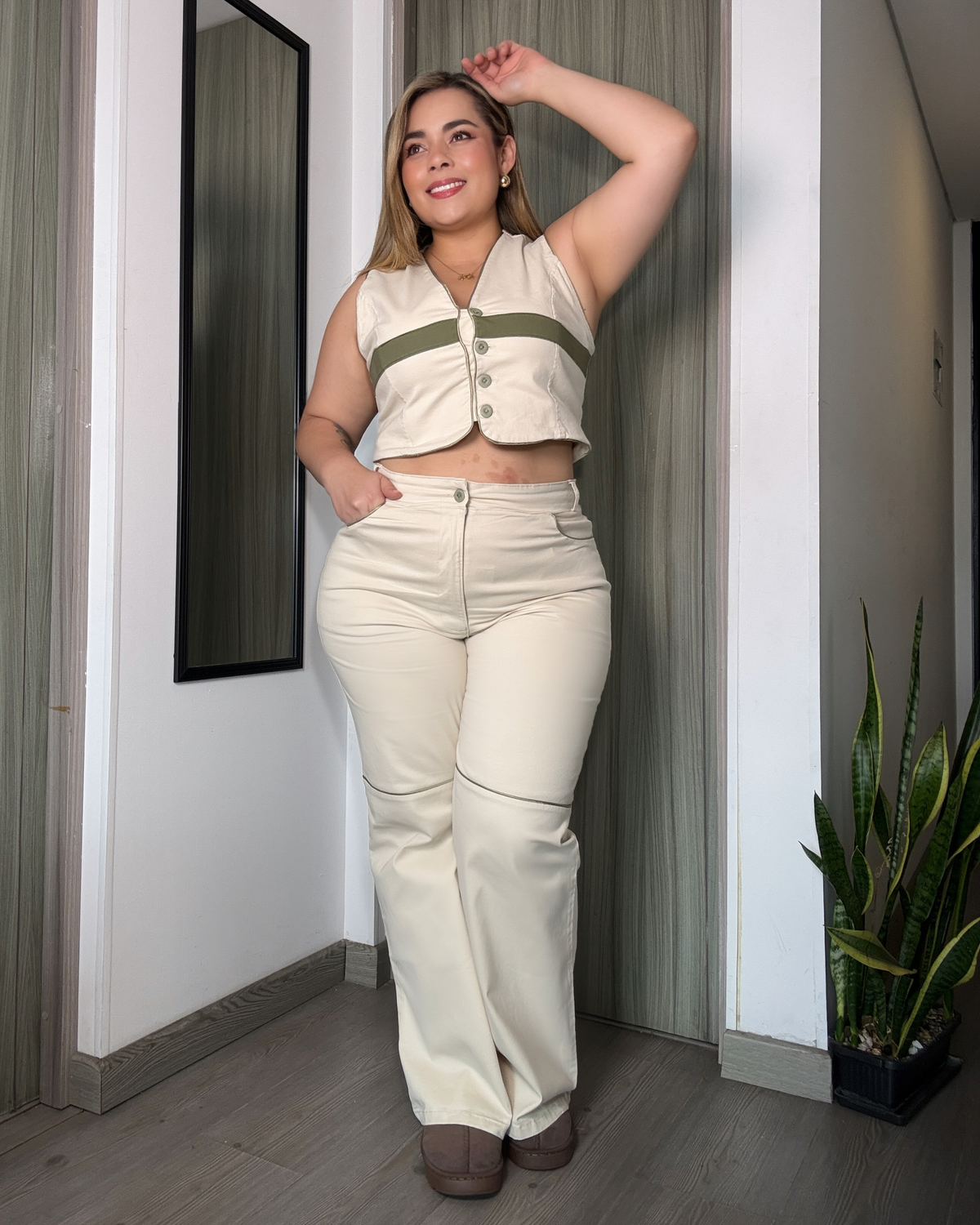 PANTALÓN DRILL BEIGE 6278