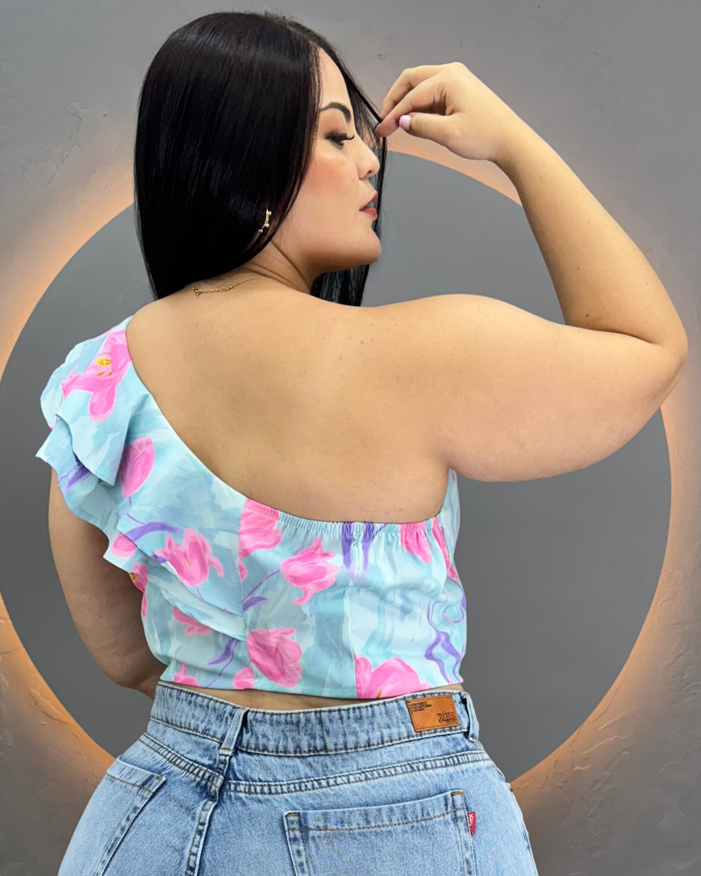 BLUSA GALERAS FLOR ROSA  GAL3